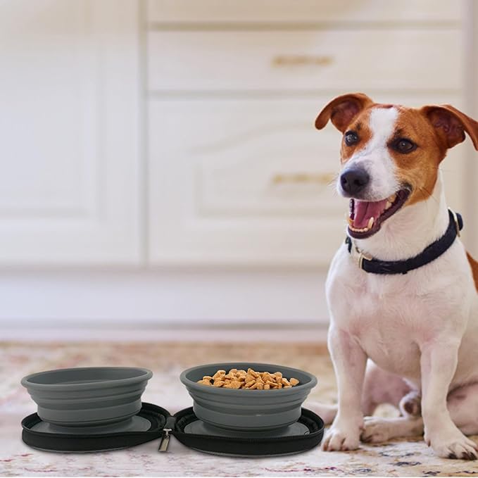 Collapsible Dog Bowls, 2-Pack Dog Portable Water Bowl for, Dog Travel Bowl, Dogs Cats Pet Foldable Feeding Watering Dish for Traveling Camping Walking with 2 Carabiners