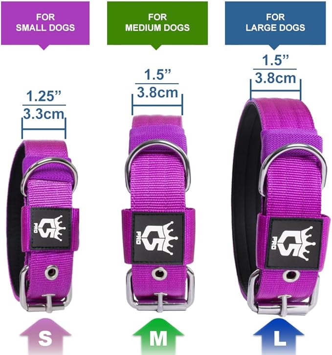 TSPRO Tactical Dog Collar 1.5 Inch Wide Thick Dog Collars with Heavy Duty Metal Buckle, Durable, Strong, Adjustable for Medium to Large Dogs (Camo Pink L)