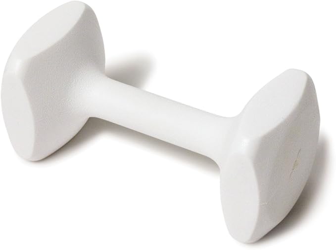 J&J Dog Supplies Obendience Retrieving Dumbell with 2" Ends, 2" Wide Bit and 9/16" Diameter Bit, White, X-Small