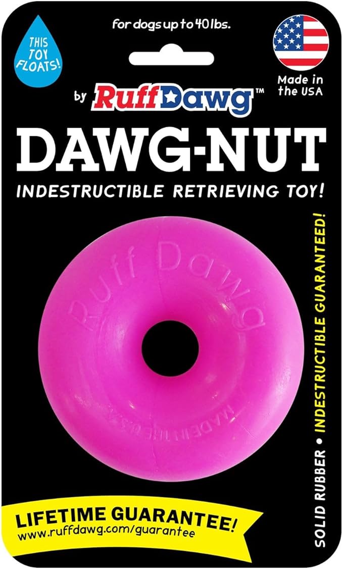Ruff Dawg Dawg-Nut – Donut-Shaped Dog Toy – Bouncy, Floating Fetch Toy for Aggressive Chewers – Ideal for Teething Puppies & Outdoor Play – Weatherproof & Washable