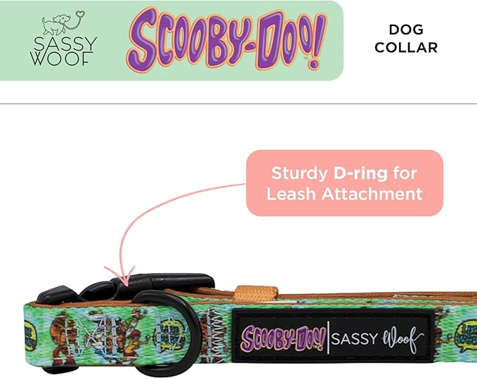Sassy Woof Dog Collar Scooby-Doo™ - M, Adjustable, Durable, Comfortable and Stylish Pet Accessories for Medium Dogs - Officially Licensed