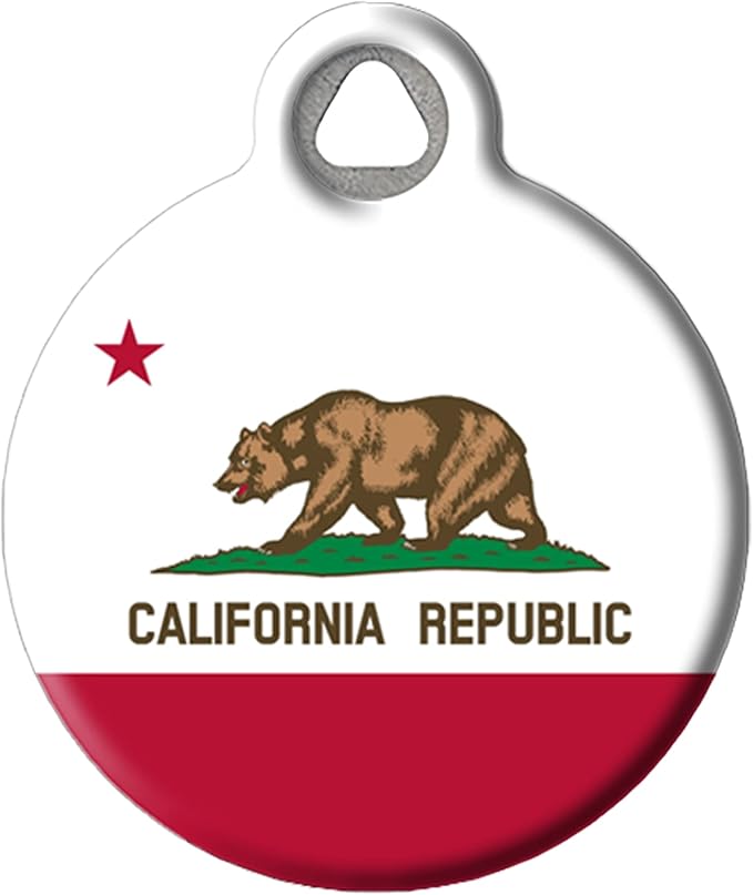Dog Tag Art California Flag - Custom Pet ID Tag for Dogs and Cats SMALL SIZE