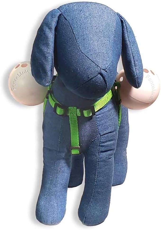FenceMate Small Dog Harness with Attached Balls Dog Collar to Prevent Escape Through Fence Openings (Medium) Fits Girth or Chest Size 19"-29" Improved Fence Blockers for Dogs