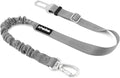 Dog Seat Belt for Car, Adjustable Dog Car Harness Seatbelt for Small Medium Large Dogs, Heavy Duty Travel Safety Restraint with Locking Aluminum Hook & Reflective Nylon Strap, Gray