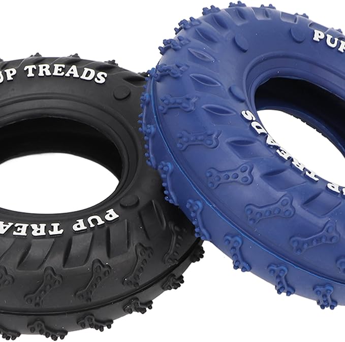 Denash Rubber Tire Chew Toys for Dogs, Interesting 2 Pack Practical Rubber Chew Tire for Dogs, Great Toughness, for Medium and Large Dogs in The Garden