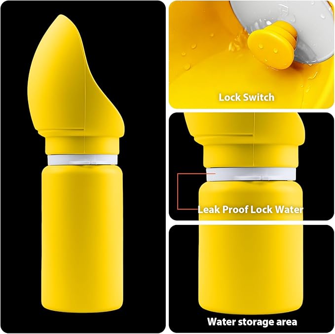 Portable Dog Water Bottle, 2-in-1 Leak Proof & Collapsible Silicone Pet Dispenser with Built-in Bowl, Food Grade Travel Cup for Walking, Hiking (19oz/550ml, Yellow)