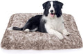 ULIGOTA Dog Bed Crate Pad Plush Soft Dog Crate Bed for Medium Dogs and Cats Washable Anti-Slip Kennel Crate Mats for Sleeping and Anti Anxiety M