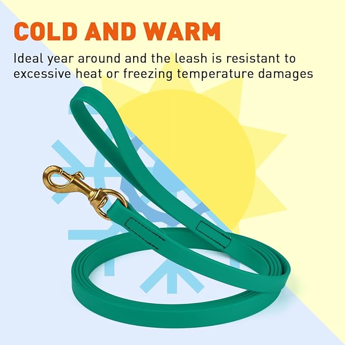 Viper K9 Biothane Working Dog Leash Waterproof Lead for Tracking Training Schutzhund Dog Sport and Search - Odor-Proof Long Line with Solid Brass Snap for Puppy Medium and Large - Water Friendly