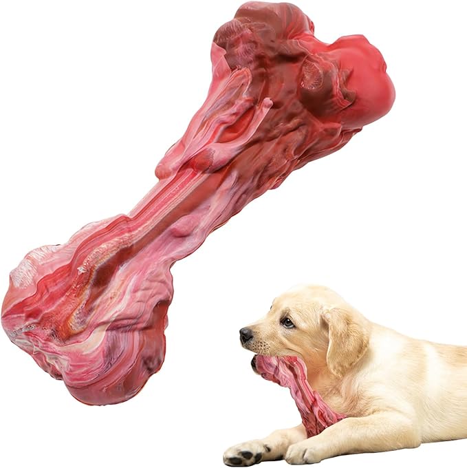 Interactive Wishbone Dog chew Toys for Aggressive chewers, Realistic Tough Dog Bones Products Gifts for Keep Them Busy (A)