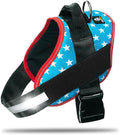 Non Pull Dog Harness with Patch Panels and Handle, Adjustable, Reflective, No Choke, Heavy Duty Easy On Service Dog Vest Harnesses for Medium Large Small Sized Dogs - Light Blue, S