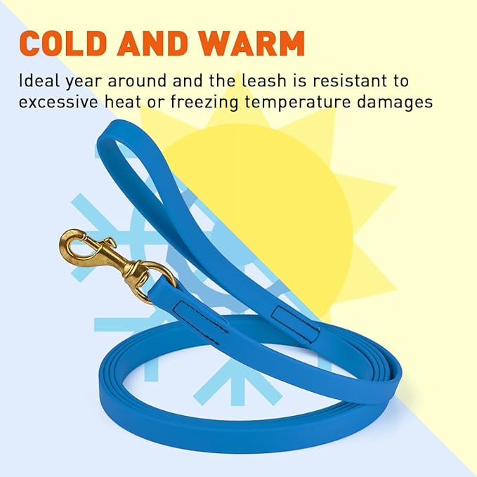 Viper K9 Biothane Working Dog Leash Waterproof Lead for Tracking Training Schutzhund Dog Sport and Search - Odor-Proof Long Line with Solid Brass Snap for Puppy Medium and Large - Water Friendly