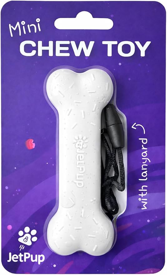 Pup Chew Toy Lanyard- Bone - Human Grade Chew Toy - Human Pup Play - 100% Food Grade Silicone (Mini White Bone)