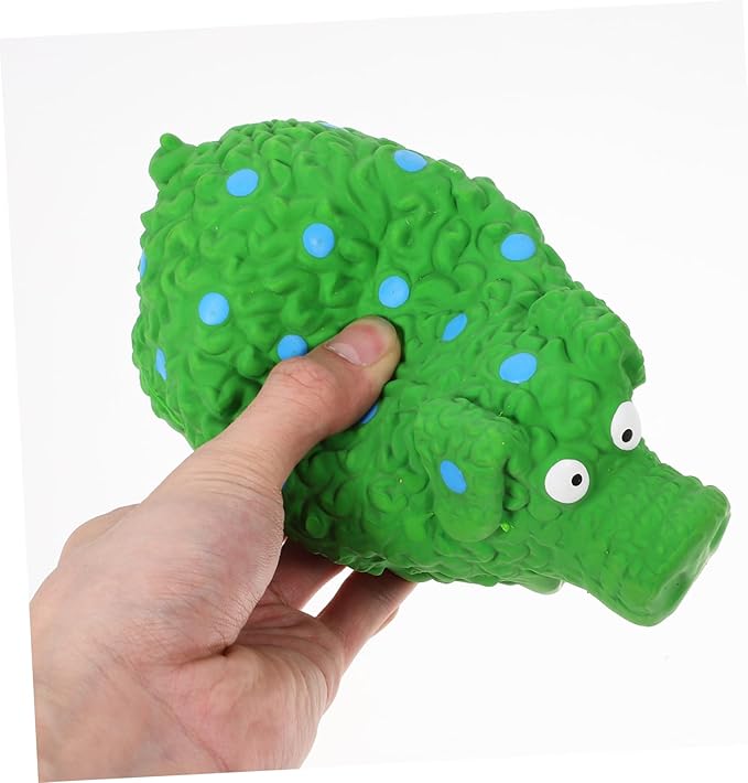 Yardwe Sturdy Latex Squeaky Pig Dog Chew Toy Textured Teething Toy for Small Dogs and Puppies for Molar Play and Chewing