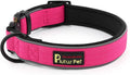 Plutus Pet Tactical Dog Collar, Reflective, Adjustable Heavy Duty Dog Collar, Soft Padded and Comfortable, for Small Medium and Large Dogs (Hot Pink, S)