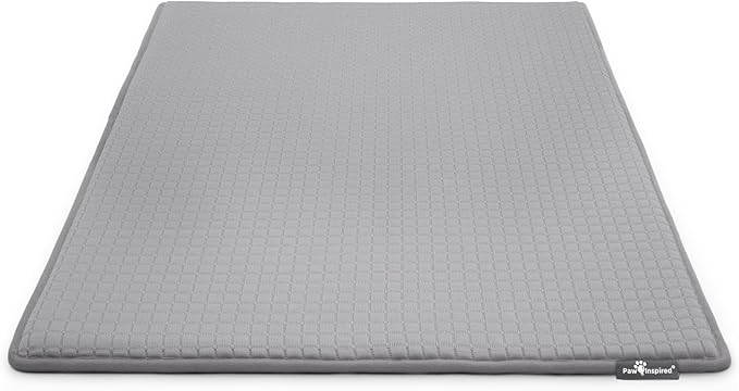 Paw Inspired Cooling Orthopedic Crate Pad for Dogs and Cats, Washable Memory Foam Dog Cooling Mat (41x28 Inch Large Size for 42 Inch Kennel, Gray)