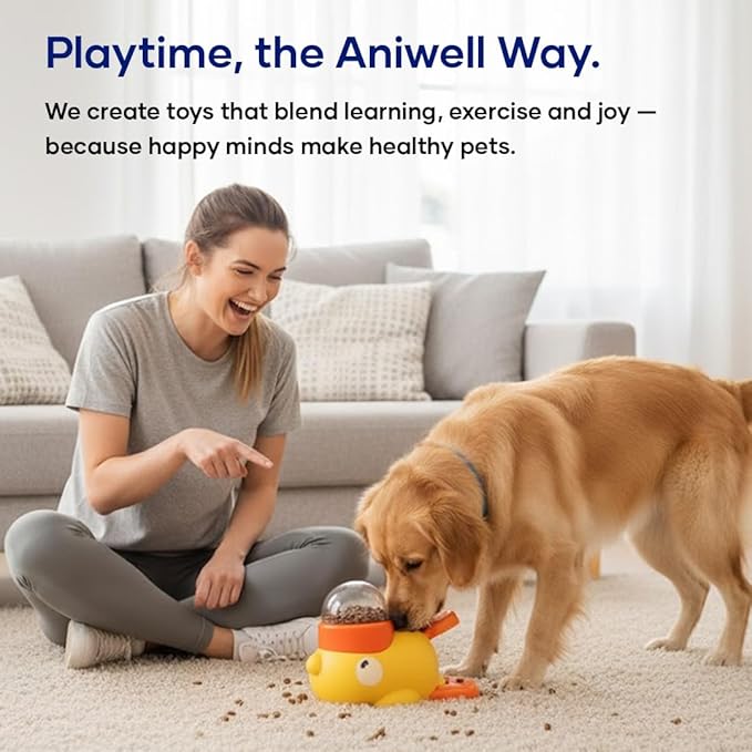 Interactive Duck Toy – Treat Dispenser for Dogs & Cats | Slow Feeder Puzzle Toy | Mental Stimulation & IQ Training