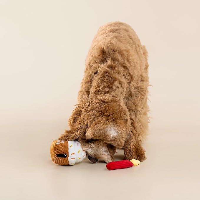 CHEWFFON Dog Birthday Cake Toy, Interactive Squeak & Crinkle Toys for Celebration Gifts, Puppy Cupcake Toy for Boredom, Snuffle Puzzle Toys for Medium and Small Dogs