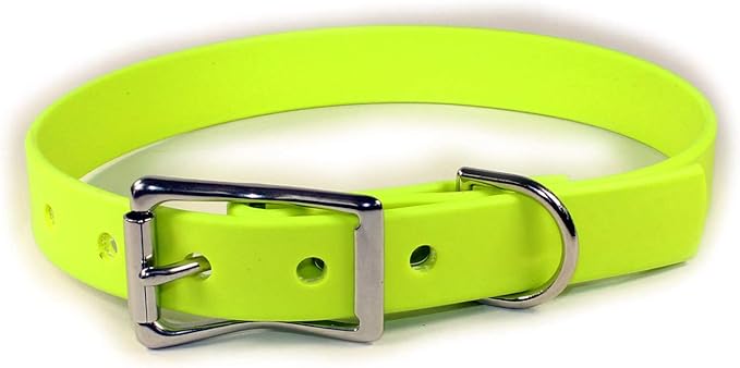 Waterproof Dog Collar (Medium: 14"-18", Yellow)