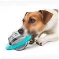Dog Puzzle Toy, Sky Blue UFO Shapped Treat Dispenser, Food Dispensering Ball for Training and Metal Stimulation,Multifunctional Rolling Leakage Dvice