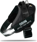 Personalized No-Pull Dog Harness with Name Patch, Adjustable, Reflective, Padded, Heavy Duty Pet Vest to Prevent Tugging, Pulling, or Choking, Training and Walking, Black, XL