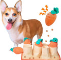 Fossa Boredom Buster for Small and Medium Dog, Interactive Treat Puzzle Rug, Slow Feeder Mat with Squeaky Carrots, 20-40 Mins Self-Entertainment Toy, Enrichment Toy Gifts for Dog