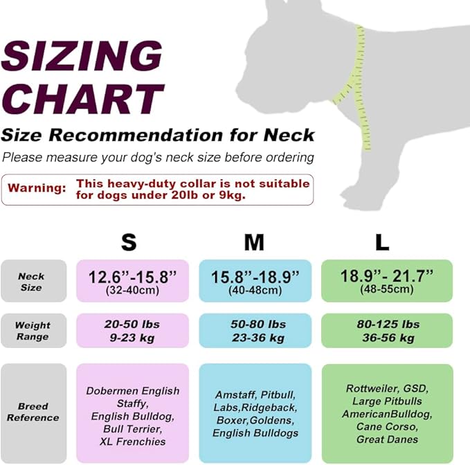 TSPRO Tactical Dog Collar 1.25 Inch Wide Thick Dog Collars with Heavy Duty Metal Buckle, Durable, Strong, Adjustable for Small Dogs (Silver S)