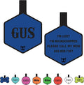 Silicone Silent Dog Tag Personalized with 5 Lines of Custom Deep Engraved Durable Soundless Pet ID Name Tag Hexagon Blue