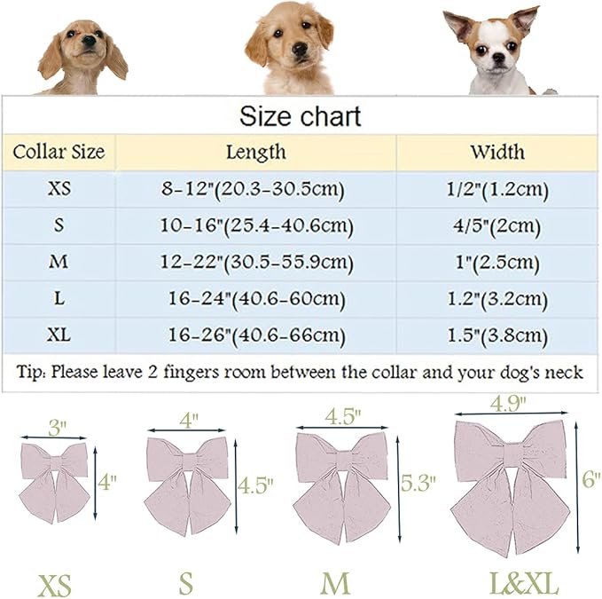 ARING PET Christmas Dog Collar, Cute Xmas Pet Collar with Sailor Bowtie Red and Green Plaid Bow Tie Collars with Metal Buckle for Puppy Small Medium Large Boy Girl Dogs-XL
