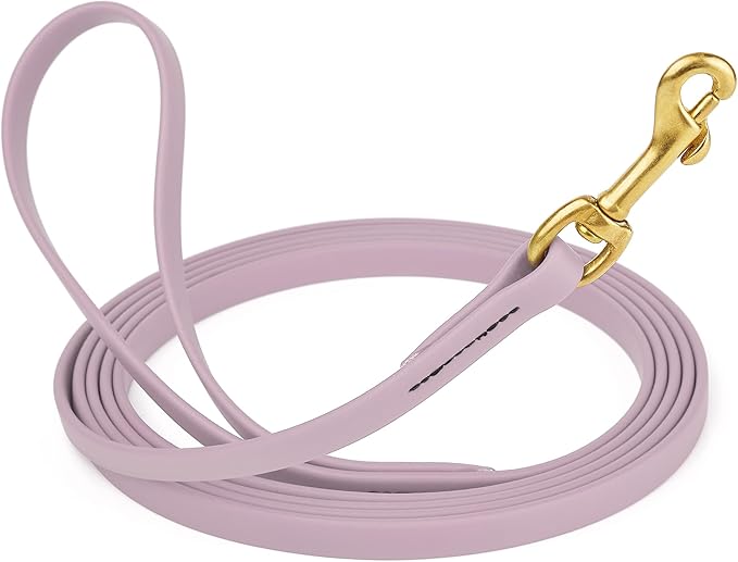 Viper Biothane K9 Working Dog Leash Waterproof Lead for Tracking Training Schutzhund Odor-Proof Long Line with Solid Brass Snap for Puppy Medium and Large Dogs, 33ft Pastel Purple