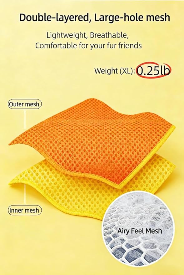 Dog Harness and Leash Set-No Pull No Choke Step-in Pet Harness for All Weather Lightweight Adjustable Cat Harness Breathable Soft Mesh Puppy Vest with Hook & Loop Fastener Buckles D-Rings-Orange-XL