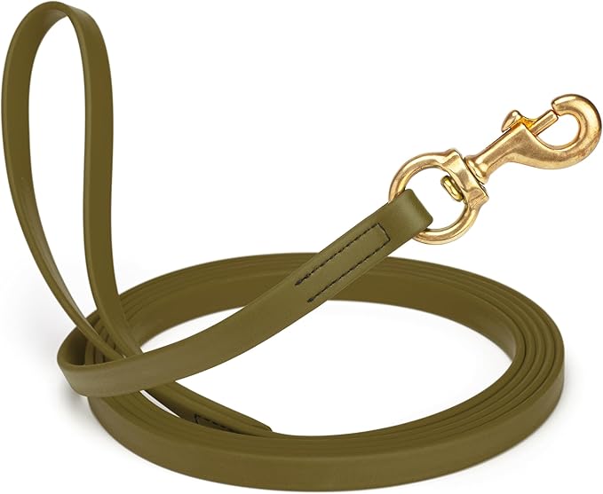 Viper Biothane K9 Working Dog Leash Waterproof Lead for Tracking Training Schutzhund Odor-Proof Long Line with Solid Brass Snap for Puppy Medium and Large Dogs, 20ft Olive Drab Green