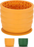 Treat Dispensing Dog Toy, Interactive Puzzle Feeder, Stuffable Chew Toy for Boredom, Enrichment Frozen Treat Dispenser, Yellow, Large