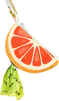 Dog Poop Bag Holder and Carrier - Leash Attachment Poo Bag Dispenser with Stylish Cute Design, Grapefruit Shape,Medium