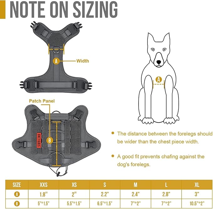 OneTigris Tactical Dog Training Vest No Pull Harness for Dogs,Adjustable Dog Hiking Harness Working Vest(Grey, Large)