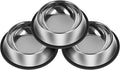 3Pcs Stainless Steel Dog Bowls Non-Slip Dog Food Bowl 36 Oz Dog Food and Water Bowl Set Dishwasher-Safe Puppy Bowls Rust Resistant Metal Pet Bowls Suitable for Small/Medium/Large Sized Pet