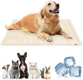 Cooling Mat for Dogs, Washable Dog Cooling Pad for Summer, Non-Slip Pet Coolings Mat for Indoor & Outdoor Use, Cool Dog Bed for Large & Small Breeds (Beige, L: 48 * 28 in)