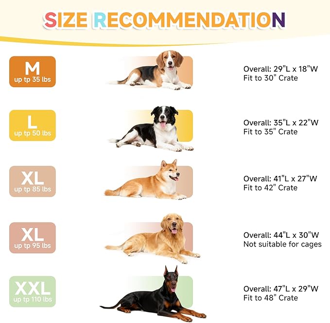 Waterproof Large Dog Bed - XL Dog Bed for Crate, Washable Crate Bed with Orthopedic Pet Mat with Egg Crate Foam, Anti-Slip, Reversible & Washable Cover, 41" x 27", Gray