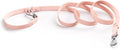 Waterproof Dog Leash, Easy to Clean, Pink PVC Leash with Multifunctional Dual Hooks, Adjustable 3ft-6ft for Walking, Heel Training, Swimming (Blush Pink)