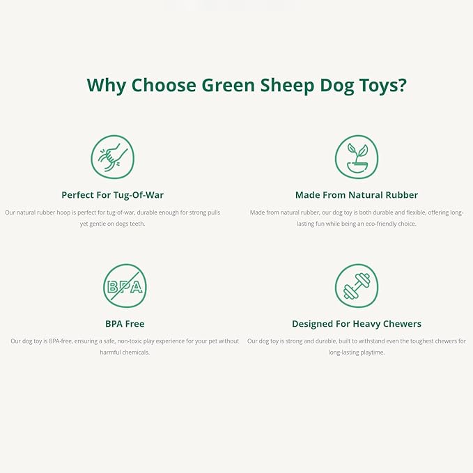 Green Sheep Natural Rubber Rope Dog Toy, Puppy Chew Toys for Teething, Tug of War Dog Rope with Recycle Cotton, Small to Large Dogs, Orange
