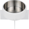 DBL3000B Intersecta Small/Medium Concrete and Stainless Steel Bowl 16oz (2 Cups) with Metal Stand Pet Feeder, White