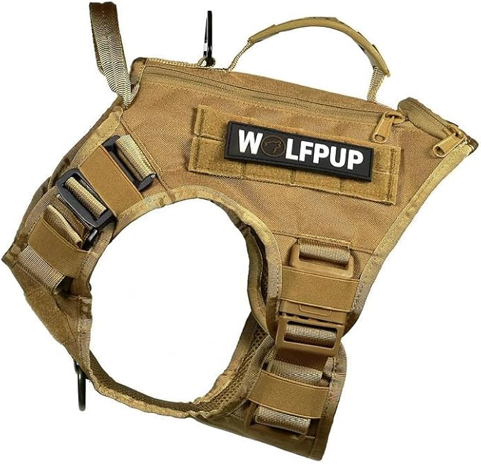 Tactical Dog Vest Harness (Khaki, X-Large)