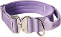 Spark Paws Tactical Dog Collar - Heavy Duty, Premium Quality, Thick and Durable for Large and Medium Dogs - Purple - M