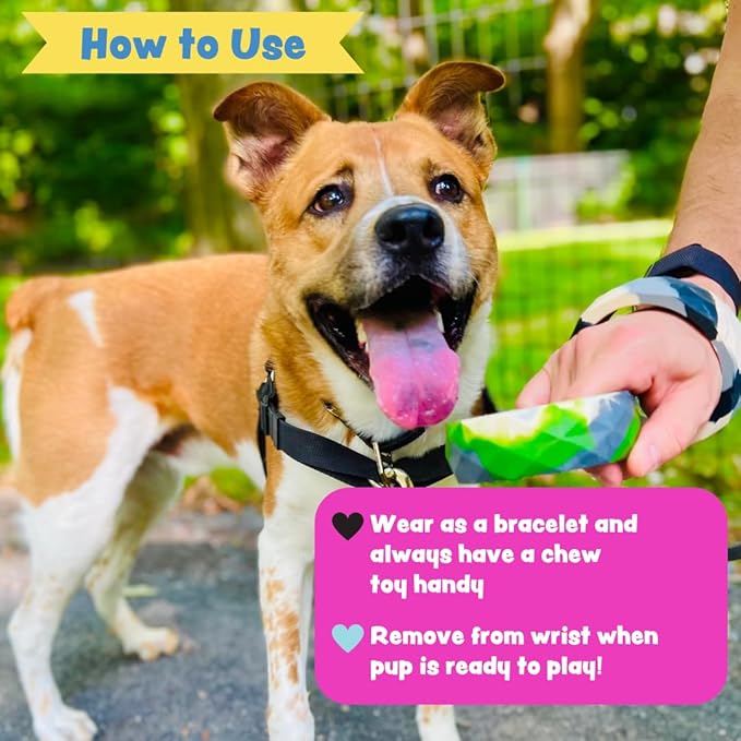 Chunky Teething Rings for Dogs, Bracelet Food Grade Silicone Puppy Chew Toys for Large Puppies, Durable Dog Ring Toy for Medium Large Dogs, Puppy Teething Chews - Blueberry Smoothie