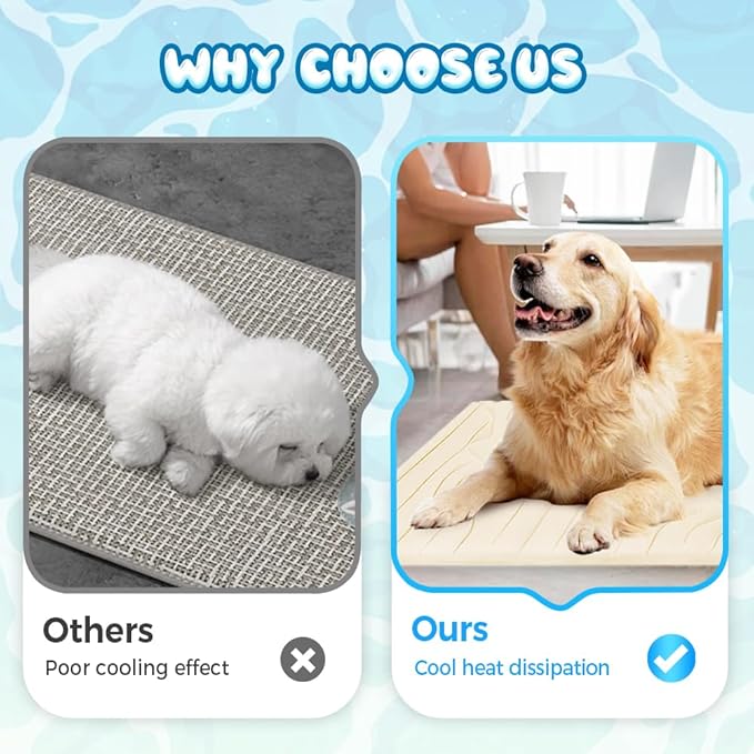Cooling Mat for Dogs, Washable Dog Cooling Pad for Summer, Non-Slip Pet Coolings Mat for Indoor & Outdoor Use, Cool Dog Bed for Large & Small Breeds (Gray, XL: 59 * 40 in)