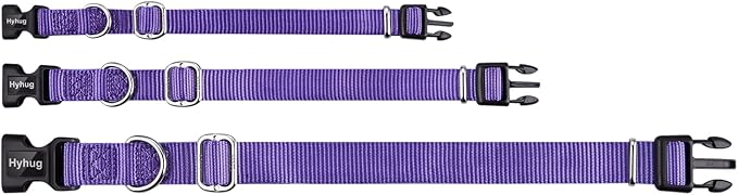 Hyhug Small Dog Collar Quick-Release Purple| Heavy-Duty Nylon Puppy Collar, Adjustable & Durable Pet Supplies for Boy & Girl Dogs (Small, Ultra Violet)