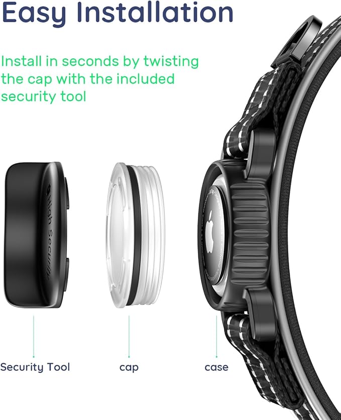 Upgrade Airtag Dog Collar,with IPX8 Waterproof AirTag Holder | Reflective Ultra-Durable | Soft Padded | Lock Buckle | Heavy Duty | Fit Small Medium Large Dogs（Black1，XL(19"～27")）