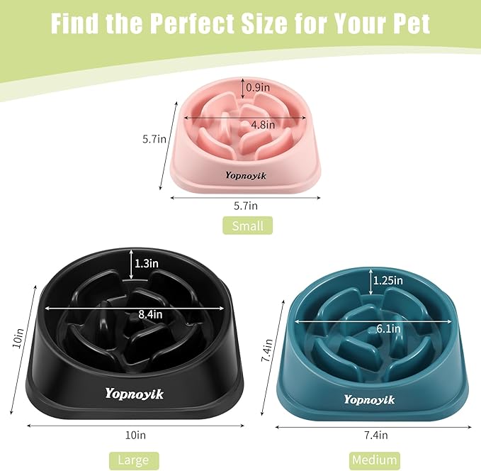 Slow Feeder Dog Bowls for Healthy Eating, Non-Slip and Anti-Choking Design, Reduces Bloating & Overeating for Large Dogs, Easy to Clean