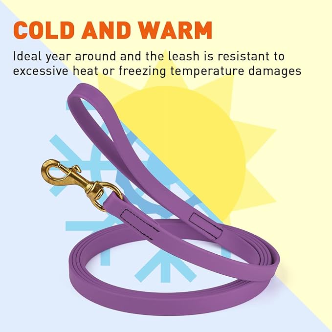 Viper K9 Biothane Working Dog Leash Waterproof Lead for Tracking Training Schutzhund Dog Sport & Search - Odor-Proof Long Line with Solid Brass Snap for Puppy Medium Large 3/4" x 15ft Amethyst Purple