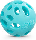 Messy Mutts Totally Pooched Huff'n Puff Ball | 2.5” TPR Puzzle Ball for Dogs | 2-in-1 Interactive Toy and Tooth Cleaner | Teal