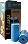 Bio-Based Dog Poop Bags, Unscented, Leak-Proof, Cornstarch Blend, 8 Rolls, 120 Bags, Blue
